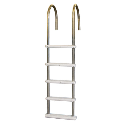 Poolzilla in-Pool Ladder - Deck Mounted Stainless Steel/Resin Entry and Exit System with Swivel Base Step, Supports up to 250 LBS - for 48’’ to 54’’ in. Swimming Pools