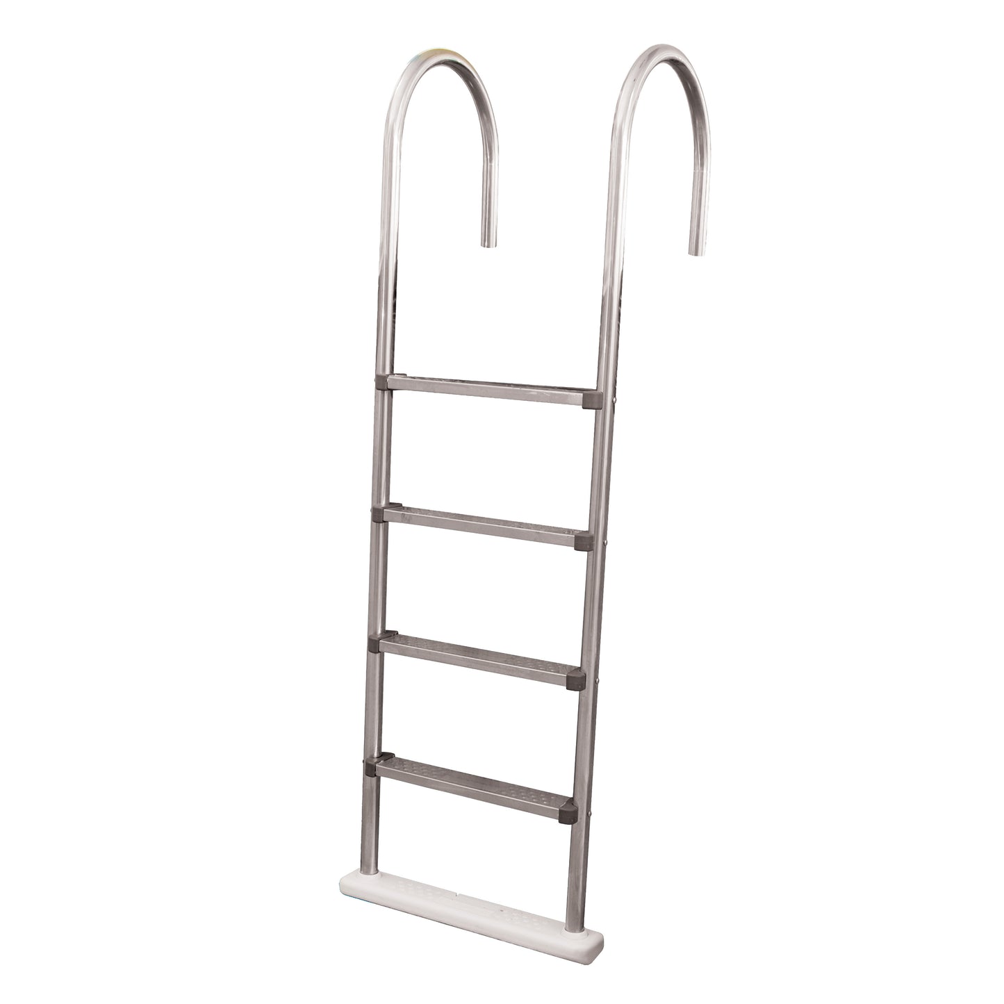 Poolzilla in-Pool Ladder - Deck Mounted All Stainless Steel Entry and Exit System with a Resin Swivel Base Step, Supports up to 250 LBS - for 48’’ to 54'’ in. Swimming Pools