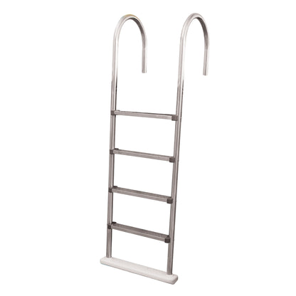 Poolzilla in-Pool Ladder - Deck Mounted All Stainless Steel Entry and Exit System with a Resin Swivel Base Step, Supports up to 250 LBS - for 48’’ to 54'’ in. Swimming Pools