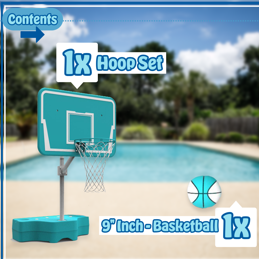 Poolzilla Ultimate Pool Basketball Hoop W/ Ball