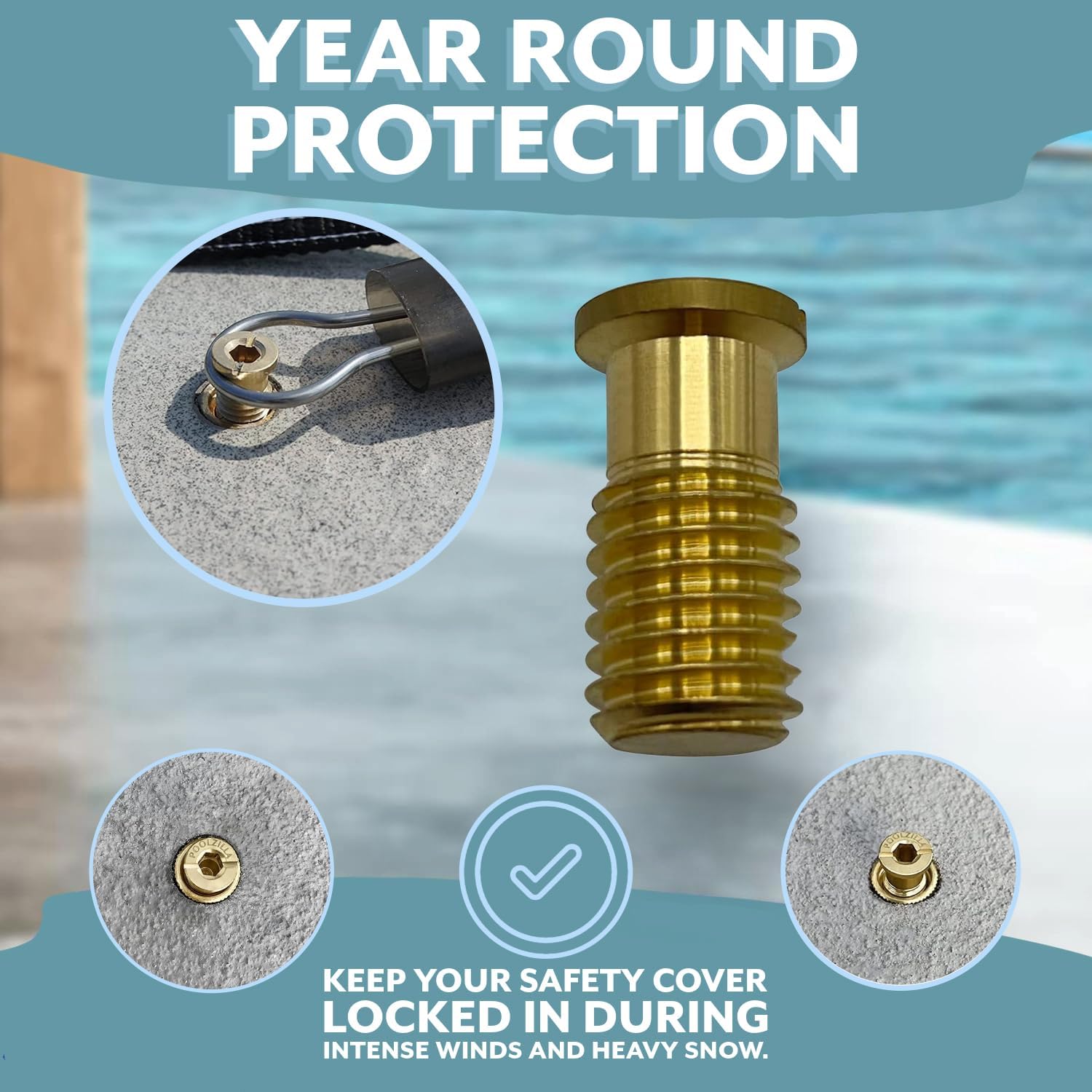 Poolzilla Threaded Brass Screw for Anchor