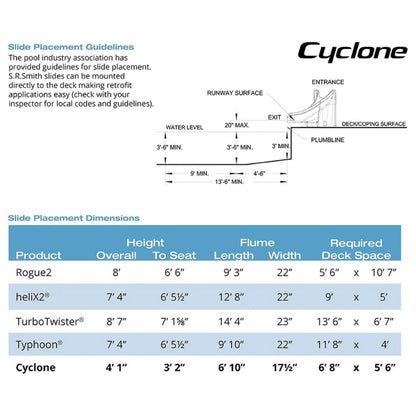 S.R. Smith 698-209-58110 Cyclone Right Curve Pool Slide, Taupe