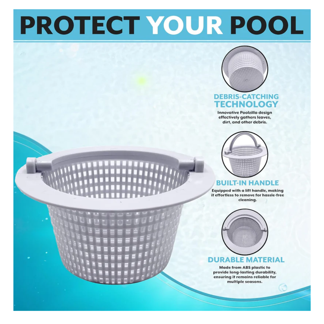Poolzilla 6.25" Skimmer Basket with Handle, Compatible with SP1091WM & Pentair HydroSkim 51330