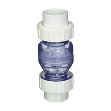 Flo Control True Union Spring Check Valve, 1-1/2" Clear PVC | 1700C-15