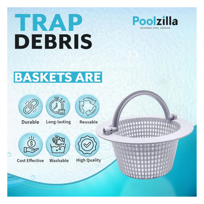 Poolzilla 6.25" Skimmer Basket with Handle, Compatible with SP1091WM & Pentair HydroSkim 51330