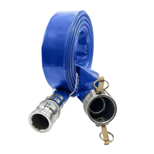 Poolzilla Industrial PVC Backwash Hose with Aluminum Camlock  Fittings for 1.5" Fit, Multiple Length Sizes Available