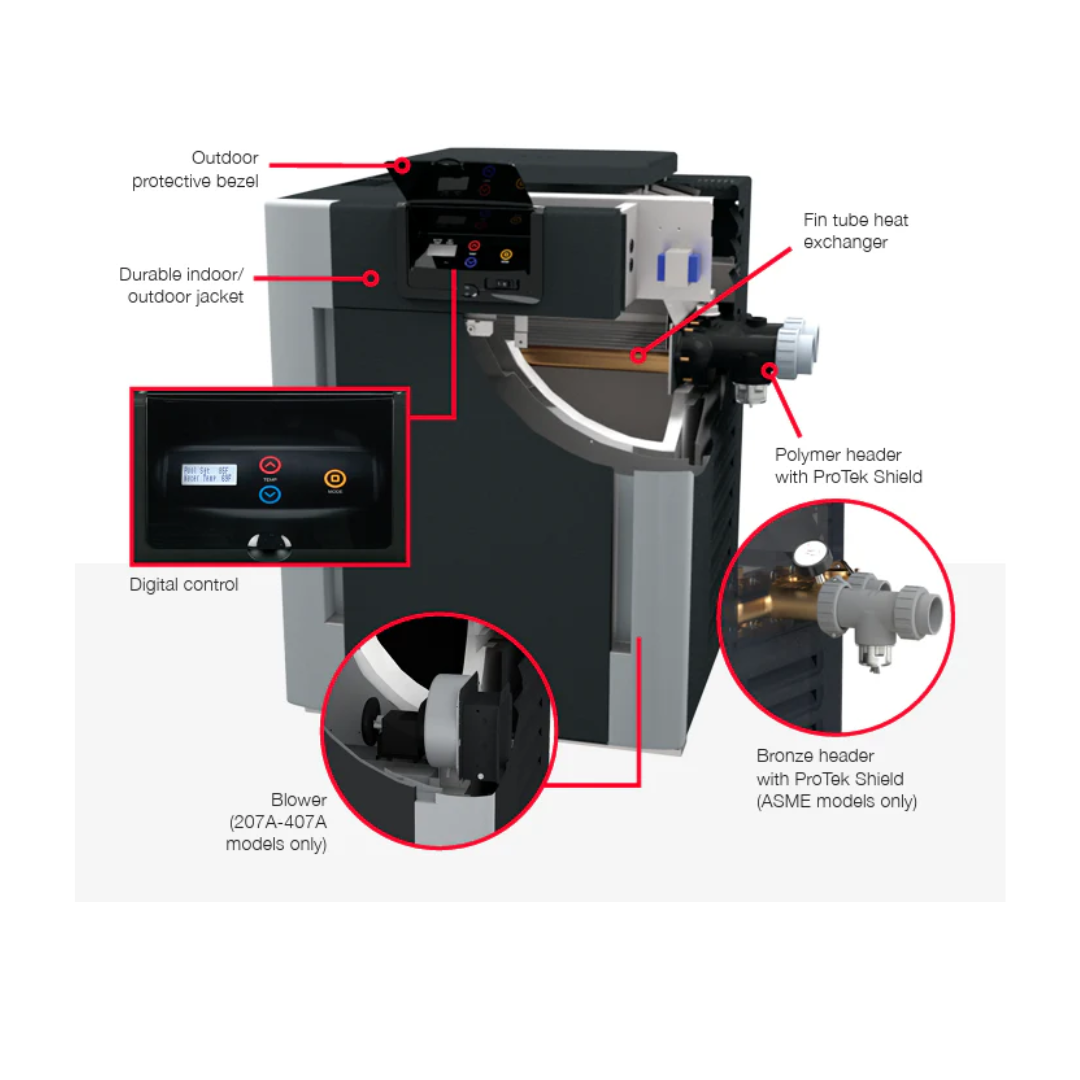 Raypak P-R336A-EP-C Digital Propane Gas Heater | 336k BTU | 009226