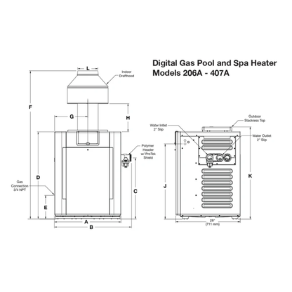 Raypak P-R336A-EP-C Digital Propane Gas Heater | 336k BTU | 009226