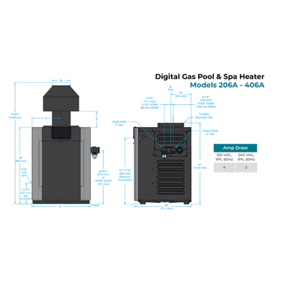 Raypak B-R336A-EN-C ASME Digital ASME Natural Gas Heater | 333K BTU | 017373