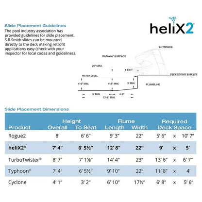 HELIX S.R.Smith heliX2 640-209-58124 S.R.Smith Pool Slide, Gray Granite