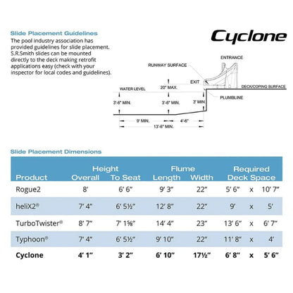 S.R.Smith 698-209-58123 Cyclone Right Curve Pool Slide, Sandstone