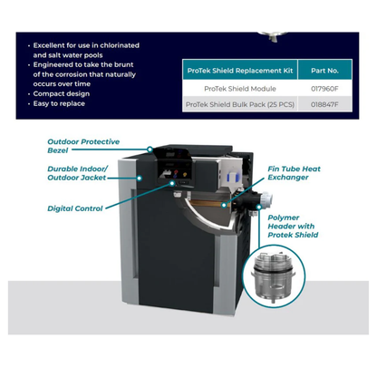 Raypak B-R266A-EN-X Natural Gas #50 ASME Cupro Nickel Commercial Pool Heater | 240,000 BTU - 017400