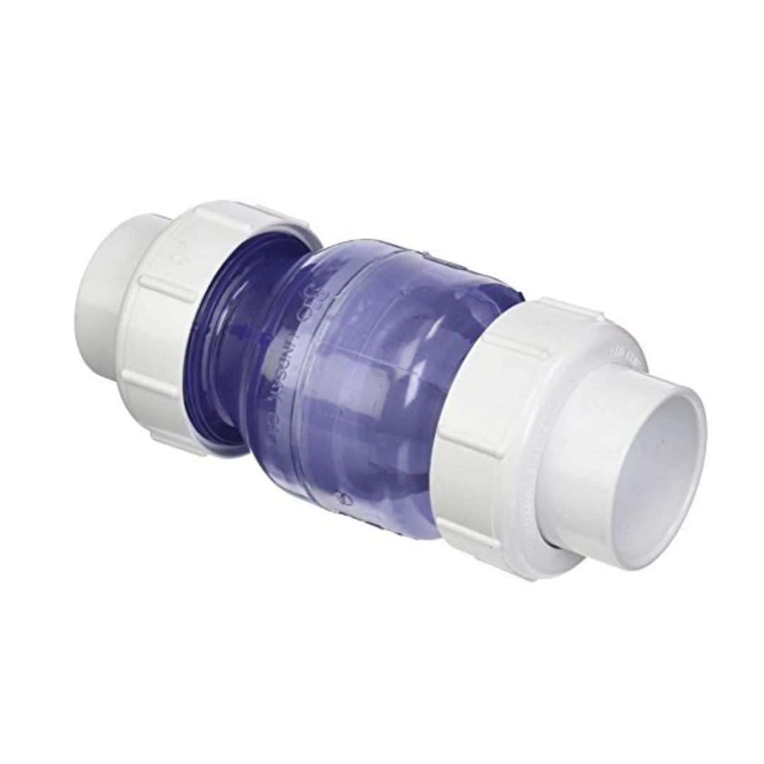 Flo Control True Union Spring Check Valve, 2" Clear PVC | 1700C-20