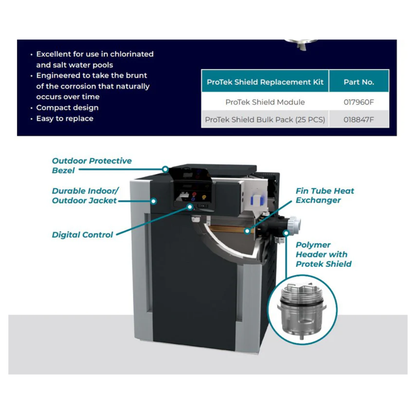 Raypak Digital Brass ASME Copper Natural Gas Pool Heater 017372 | 266,000 BTU