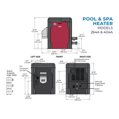 Raypak P-R404A-EP-C Low NOx Avia Propane Gas Heater | 399K BTU | 18039