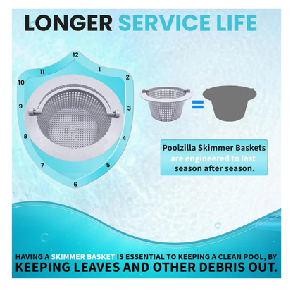 Poolzilla 6.25" Skimmer Basket with Handle, Compatible with SP1091WM & Pentair HydroSkim 51330
