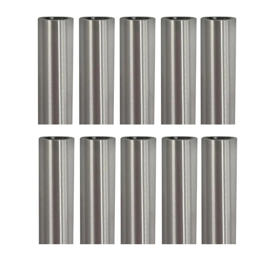 Poolzilla (10 Pack) 18" Aluminum Tubes Without Anchor for Pool Safety Cover Installation, Made of Durable Aluminum, Extra Long