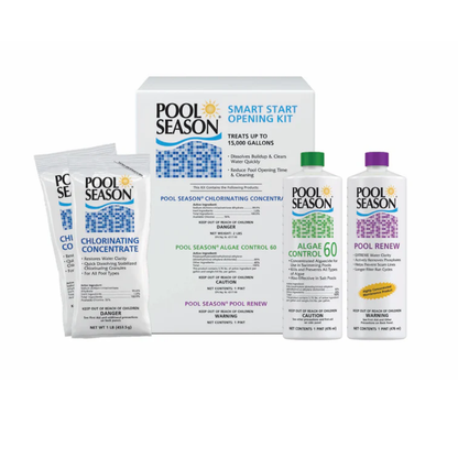 Pool Season 15k Gallon Smart Start Opening Kit (2# Di-Chor, 1 pint Algaecide 60, 1pt Spring Renew)