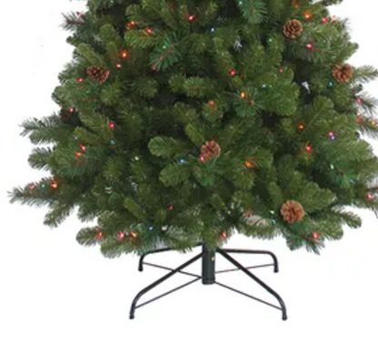Kurt S. Adler 7.5' Pre-Lit Multicolor Incandescent Slim Burlington Spruce Tree