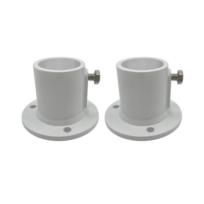 Poolzilla Deck Anchor Flange, High Grade Cast Aluminum in Matte White, Diameter: 1 1/2"