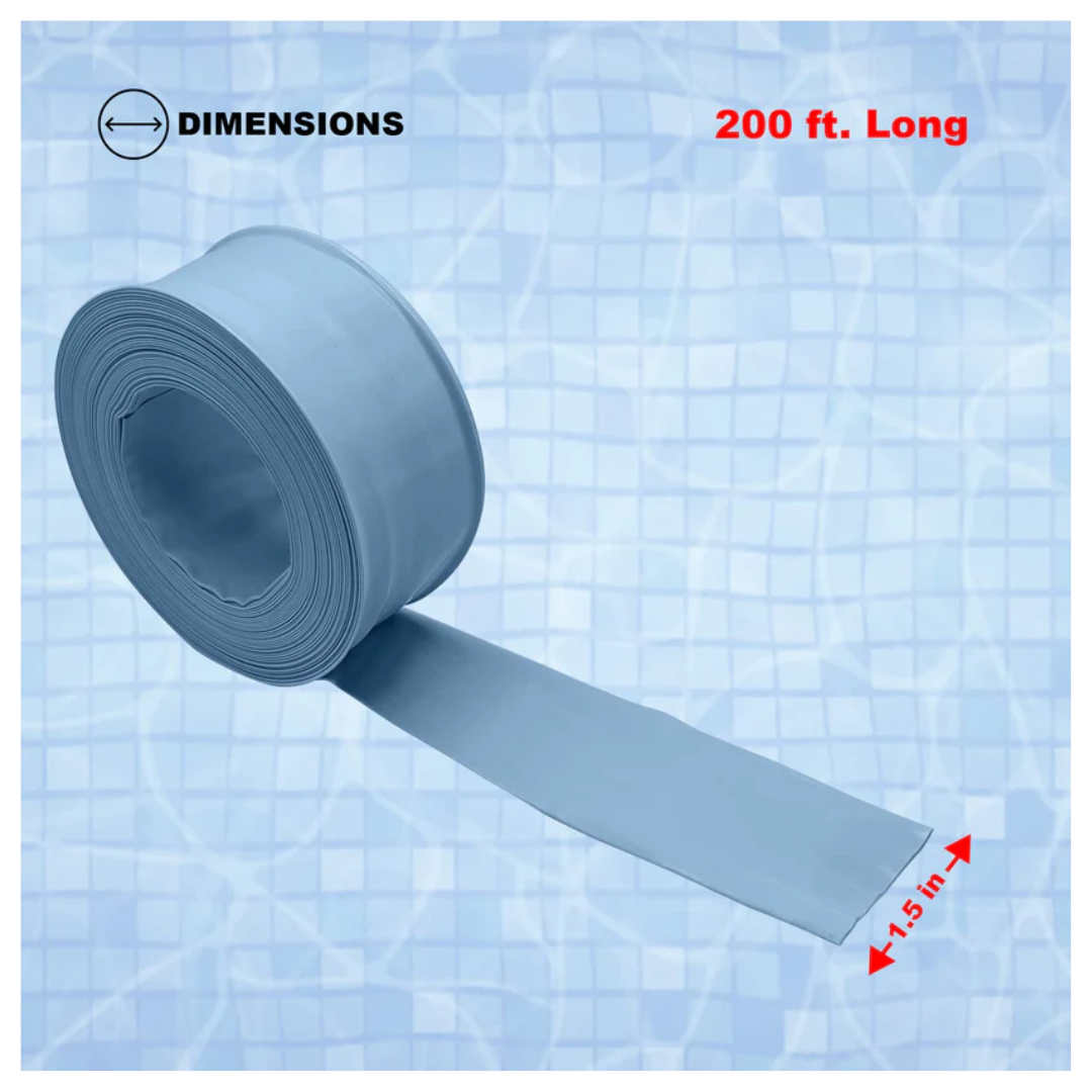 Poolzilla Standard Swimming Pool PVC Backwash Hose for 1.5" Outlet, 100 ft. Length