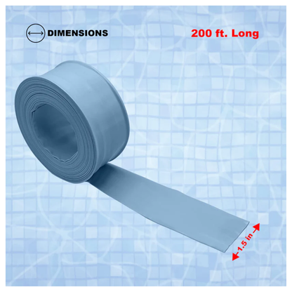 Poolzilla Standard Swimming Pool PVC Backwash Hose for 1.5" Outlet, 100 ft. Length