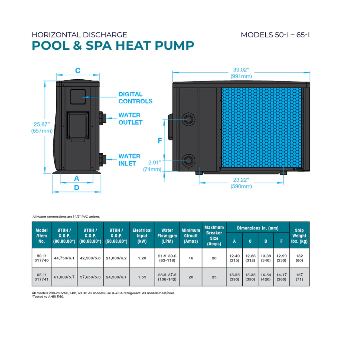 Raypak B-R266A-EN-X Natural Gas #50 ASME Cupro Nickel Commercial Pool Heater | 240,000 BTU - 017400