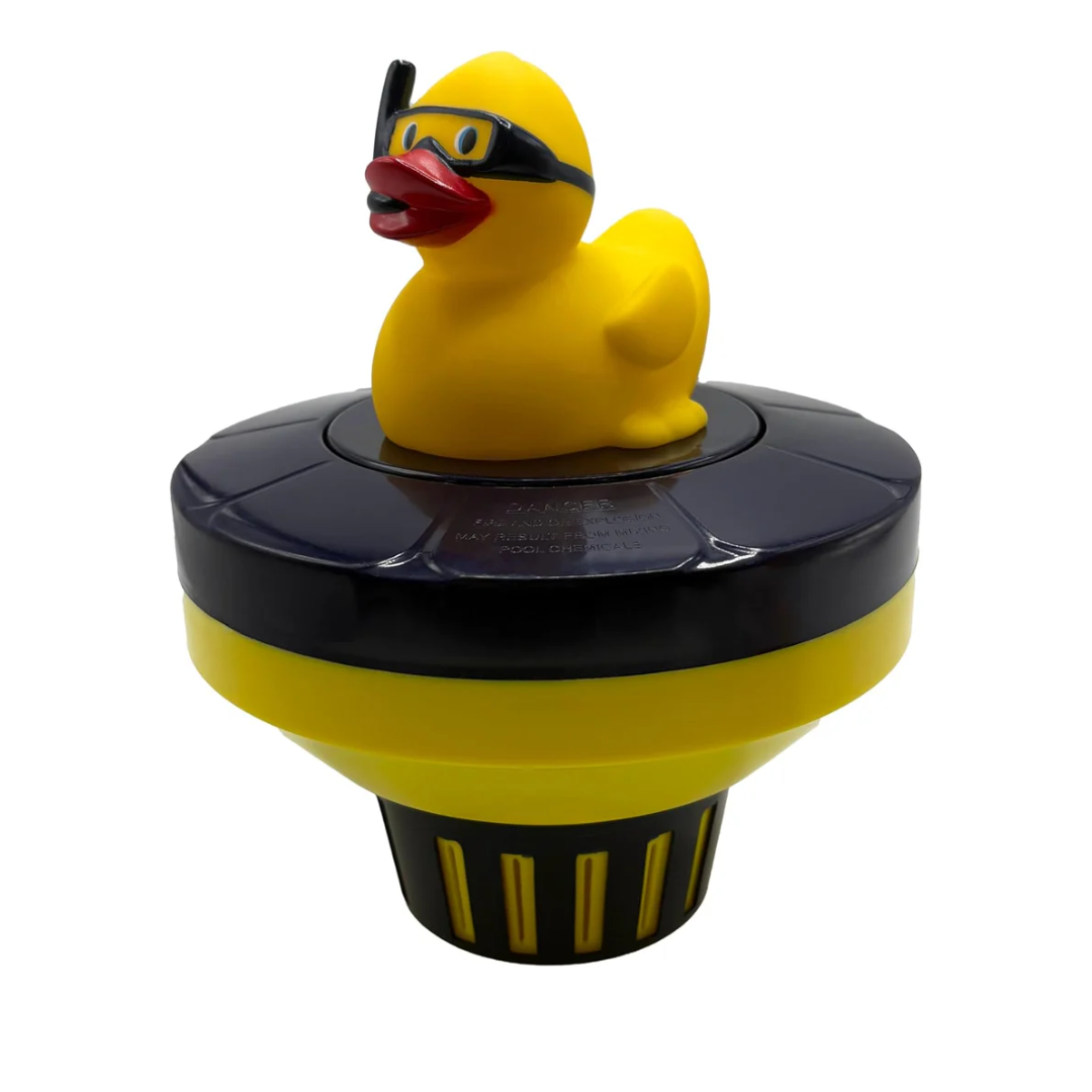 Poolzilla Diver Duck Chlorine Feeder - Floating Dispenser with Adjustable Collar Design for Optimal Dispersion - Hold Tablets up to 3”