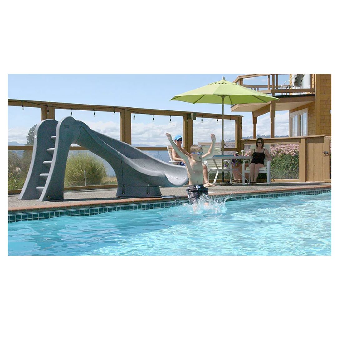 S.R. Smith 698-209-58124 Cyclone Right Curve Pool Slide, Gray Granite