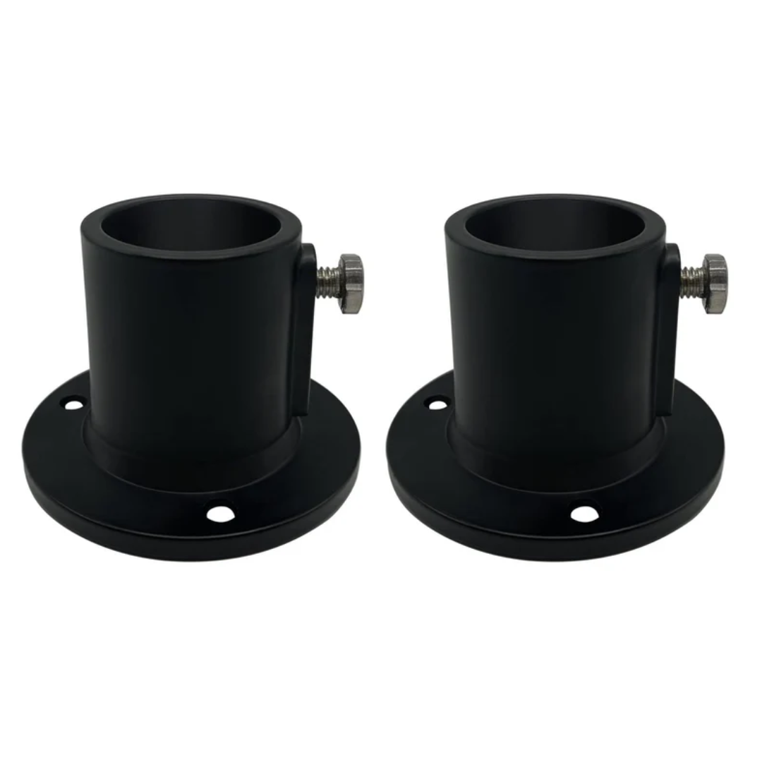 Poolzilla Deck Anchor Flange, High Grade Cast Aluminum in Matte Black, Diameter: 1 1/2"