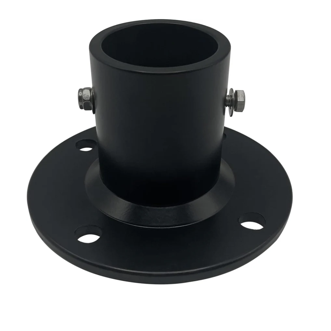 Poolzilla Deck Anchor Flange, High Grade Cast Aluminum in Matte Black, Diameter: 1 7/8"