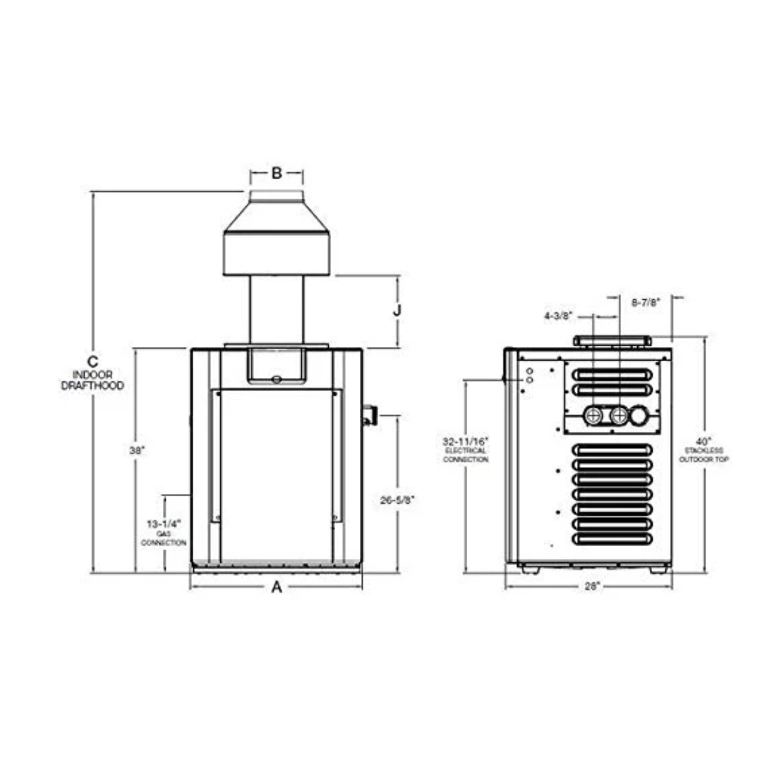 Raypak Digital, Natural Gas, Pool Heater for 2,000-6,000 ft. Elevation - P-R406A-EN-C #51 009223 | 399,900 BTU