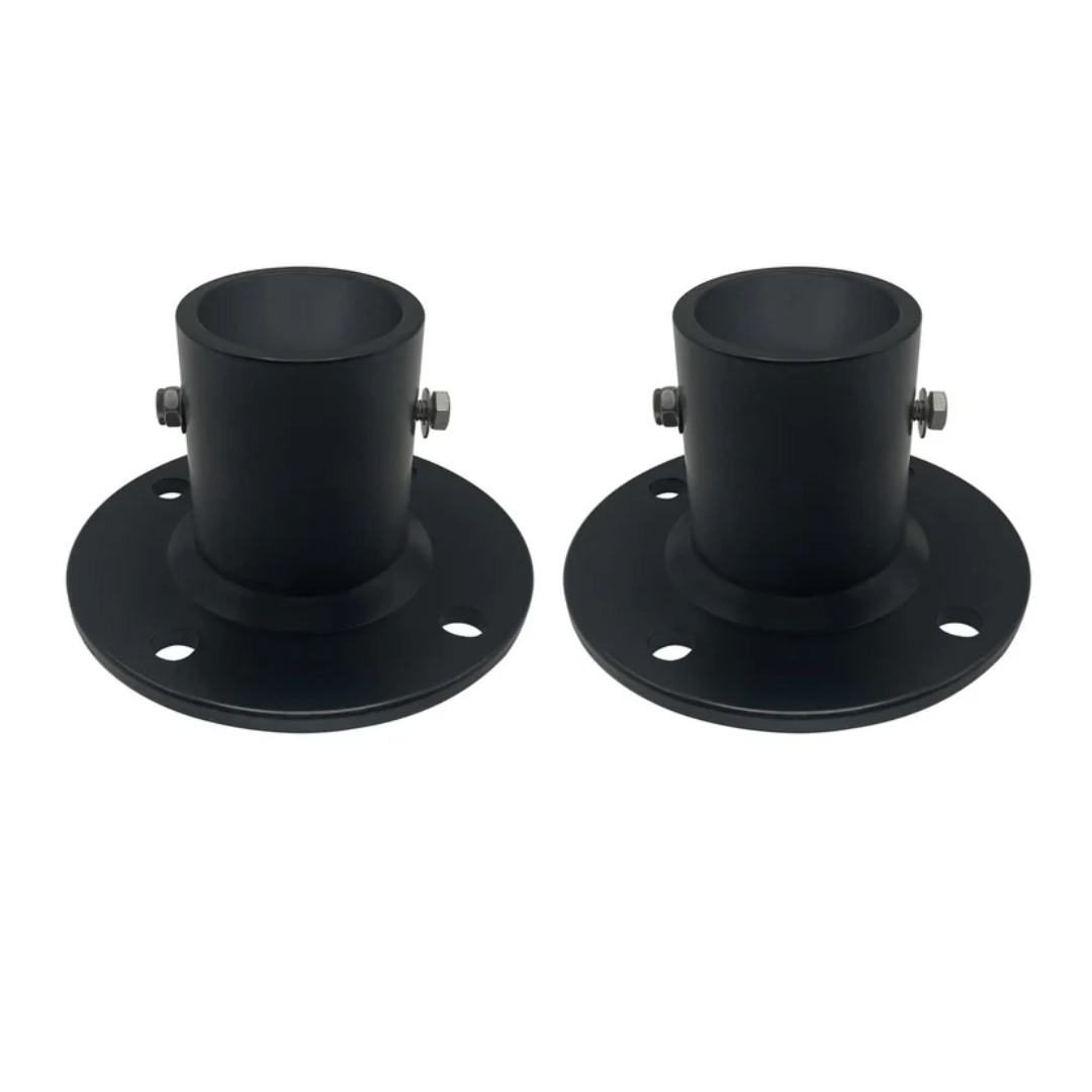 Poolzilla Deck Anchor Flange, High Grade Cast Aluminum in Matte Black, Diameter: 1 7/8"