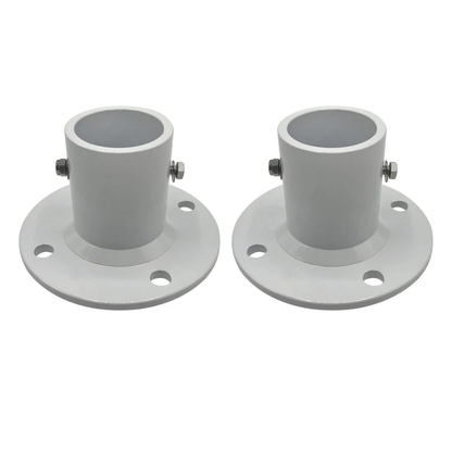 Poolzilla Deck Anchor Flange, High Grade Cast Aluminum in Matte White, Diameter: 1 7/8"