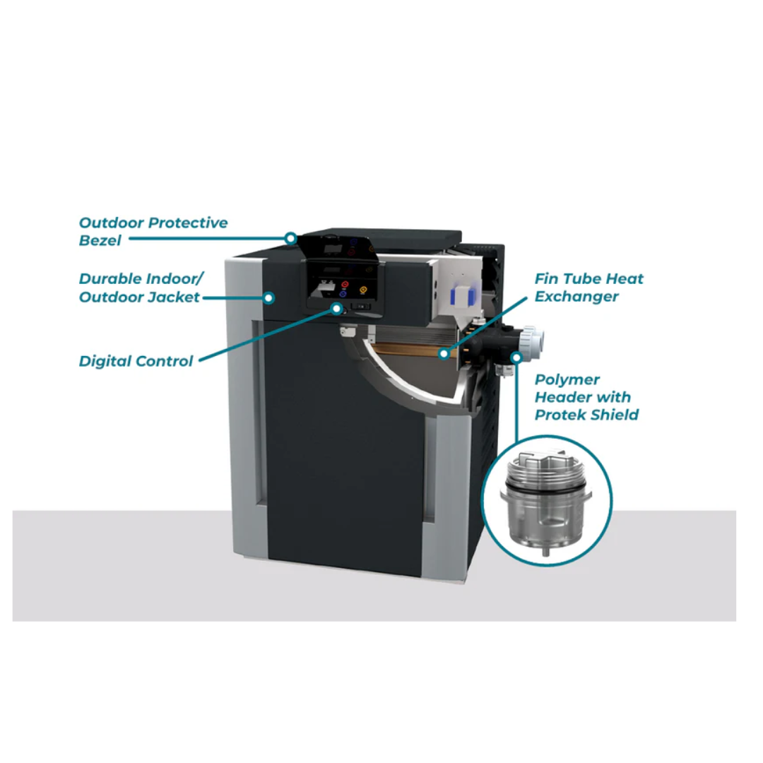 Raypak Digital Cast Iron ASME Natural Gas Pool Heater 017374 | 399,000 BTU