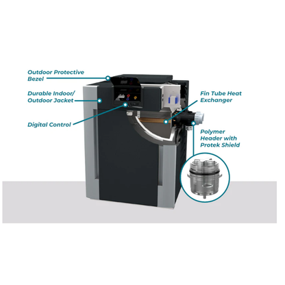 Raypak Digital Brass ASME Copper Natural Gas Pool Heater 017372 | 266,000 BTU
