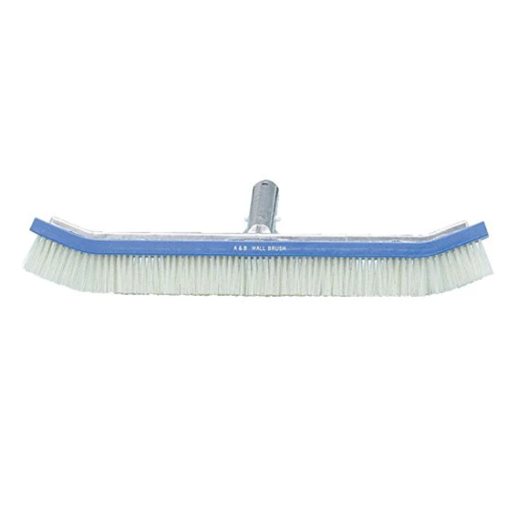A&B Brush Curved Standard Wall White Pvc Bristle, 18" | 3010