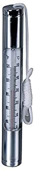 Poolzilla Stainless Steel Pool & Spa Thermometer with Tether String, Up to 120°F and 50°C