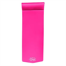 TRC Recreation Splash 1.25 Inch Thick Foam Swimming Pool Float Mat Large Adult Lounger with Built-In Roll Pillow, Flamingo Pink