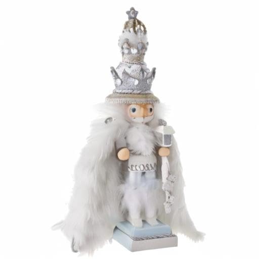 Kurt Adler Hollywood Wooden Nutcracker Collection, White Fur King 18"