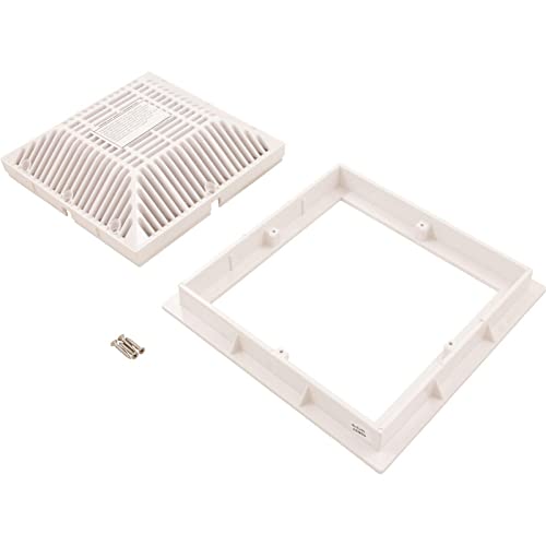 Waterway 9" x 9" Grate & Frame, Square, White | 640-4790 V