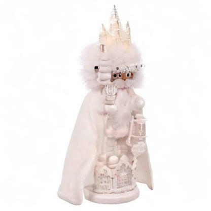 Kurt Adler Hollywood Wooden Nutcracker Collection, Battery Operated White Winter LED Hat, 15"