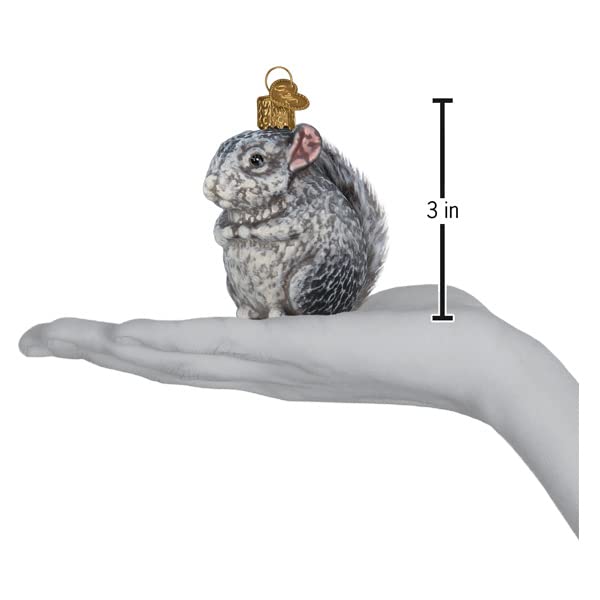 Old World Christmas Vintage Chinchilla Glass Blown Ornament for Christmas Tree, Handcrafted Holiday Decoration, Vintage Animal Collection
