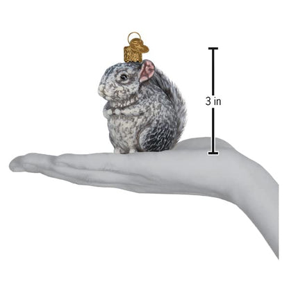 Old World Christmas Vintage Chinchilla Glass Blown Ornament for Christmas Tree, Handcrafted Holiday Decoration, Vintage Animal Collection