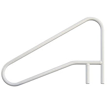 Saftron 54 x 32 Inch Cross Braced 3 Bend Slope in Water Aluminum Inground Swimming Pool Entry and Exit Handrail with Polymer Coating, White