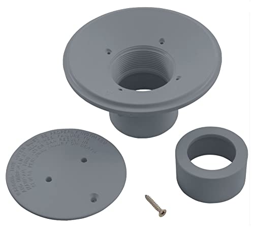 Custom Molded 25527-107-000 Floor Inlet Fitting 2" Skt x 1.5" Red Graphite Gray