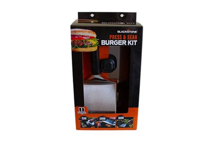 Blackstone 5462 Hamburger Kit (3 Piece) – Metal Flipper Spatula Turner, Basting Cover & Hamburger Press Patty Stainless Steel Burger Maker Set for Bacon, Steak–Griddle Accessories for Grilling, Black