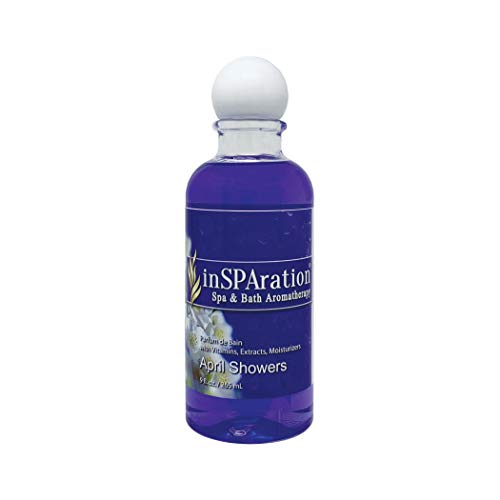 inSPAration Spa and Bath Aromatherapy 111X Spa Liquid, 9-Ounce, April Showers , Purple