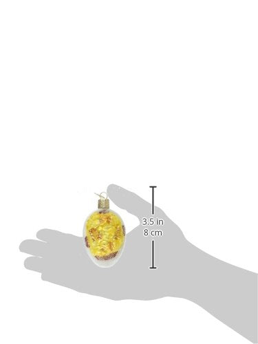 Old World Christmas Ornaments: Various Foods Glass Blown Ornaments for Christmas Tree, Deviled Egg, 2.75 x 2.25