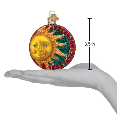 Old World Christmas Jeweled Sun Glass Blown Ornament for Christmas Tree, Handcrafted Holiday Decoration, Outer Space Collection